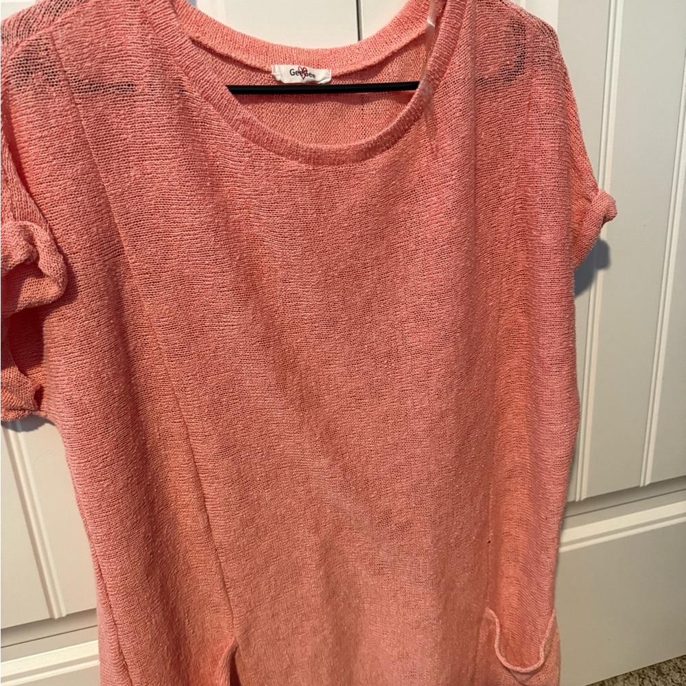 Cozy Pink Short Sleeve Sweater